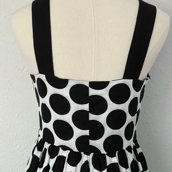Who What Wear White Linen Blend Summer Dress Black Polka Dots S Small - Picture 3 of 3